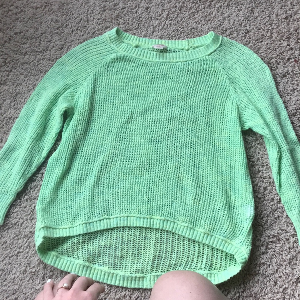 cute green/yellow knitted sweater